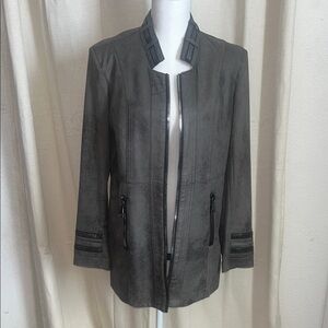 Joseph Ribkoff Charcoal Leather Jacket